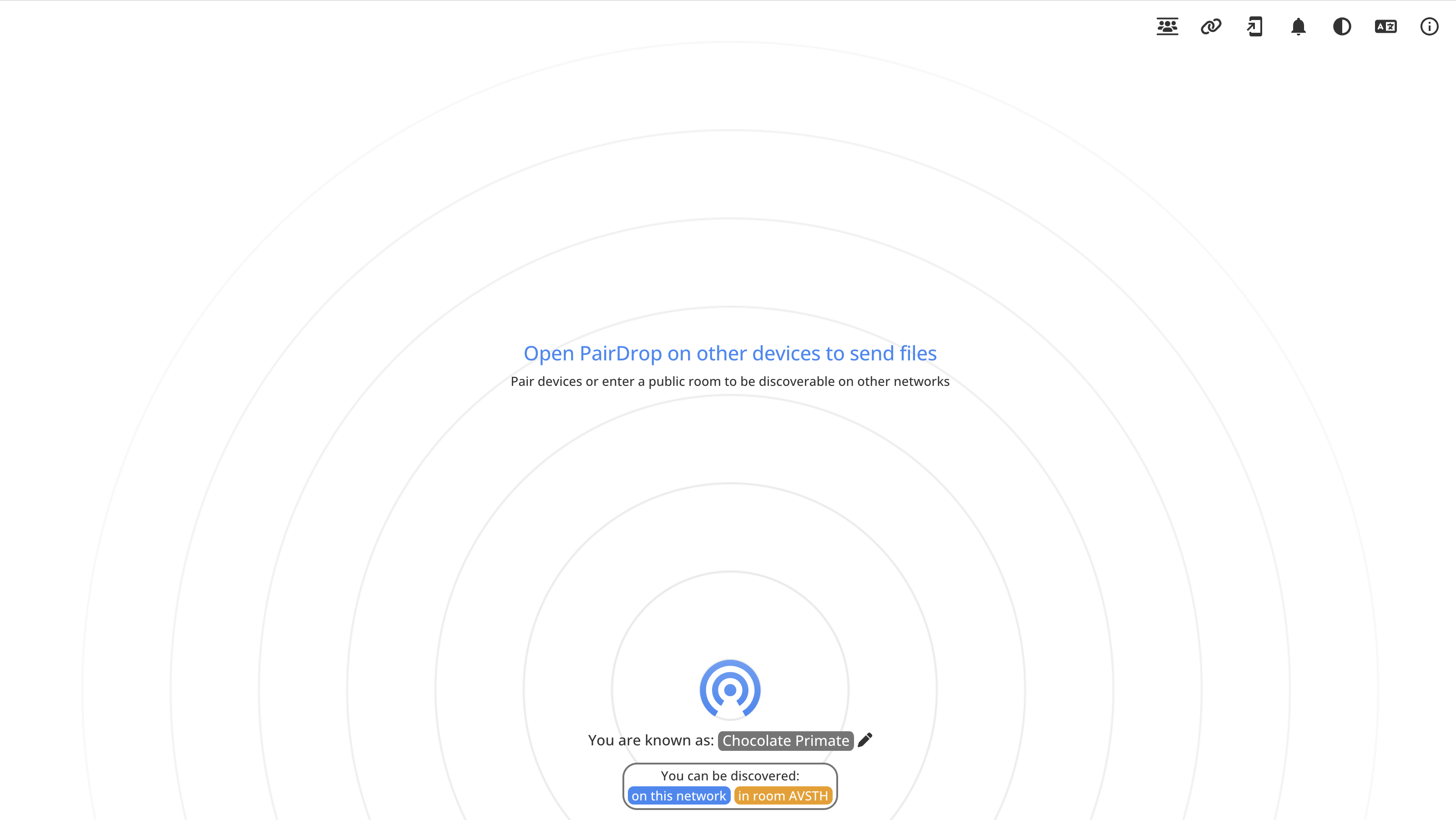 Screenshot of PairDrop